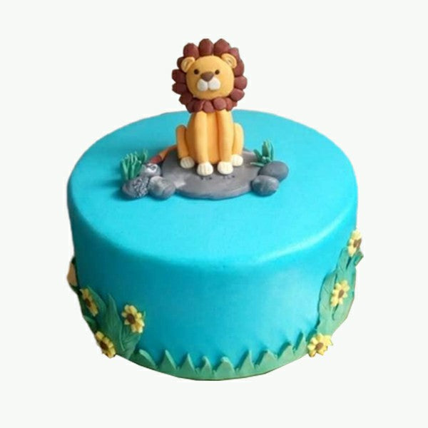 Jungle Animals Fondant Cake