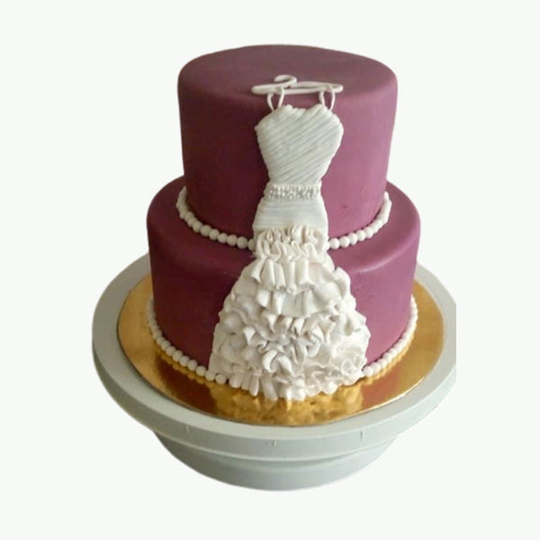 2 Tier Wedding Shower Dress Cake