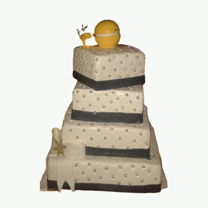 4 Tier Dotted Wedding Cake
