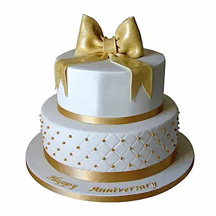 50th Anniversary Cakes Fondant 2 Tier Cake Chocolate 3kg