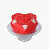Floral Red Heart Cake 1kg Vanilla