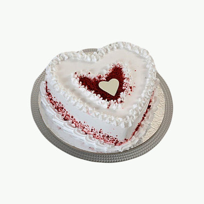 Red Velvet Cream Heart Cake Half Kg