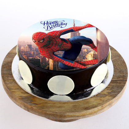 Spiderman Chocolate Photo Cake