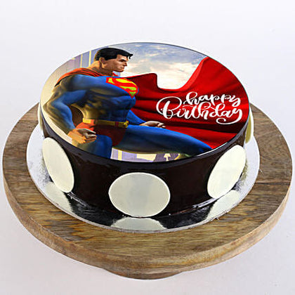 Superman Chocolate Photo Cake