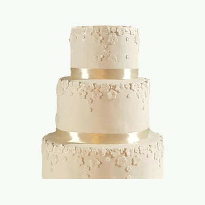 Elegant 3-Tier White Wedding Cake