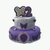 2 Tier Purple Butterfly Birthday Cake