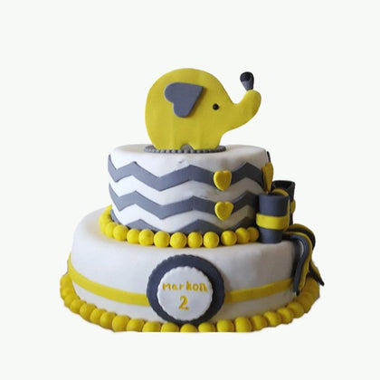 Yellow + Grey Elephant Themed Birthday