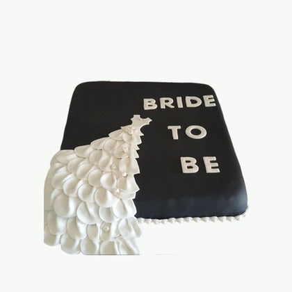 Bride to Be Cake with Wedding Dress Topper